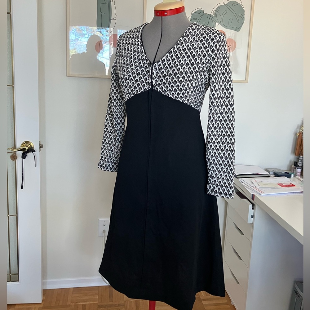 Vintage Metallic Zip Front Dress